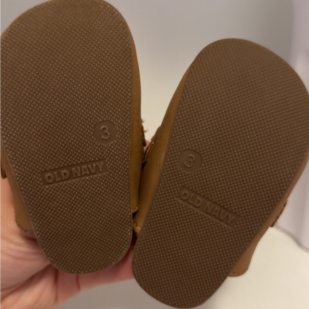 Old Navy Tan Kids Moccasins with Buckle - Picture 2 of 2
